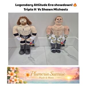 WWE Plush BUNDLE - Shawn Michaels Vs Triple H - MATTEL & Licensed WWE 23 Inch